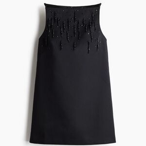 H&M Black Mini Dress with Beaded Detail